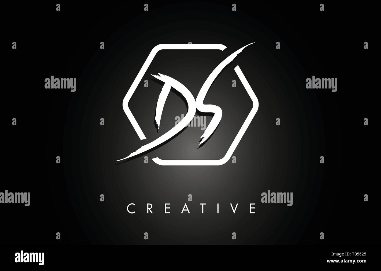 DS D S Brushed Vector Letter Logo Design with Creative Modern Brush ...
