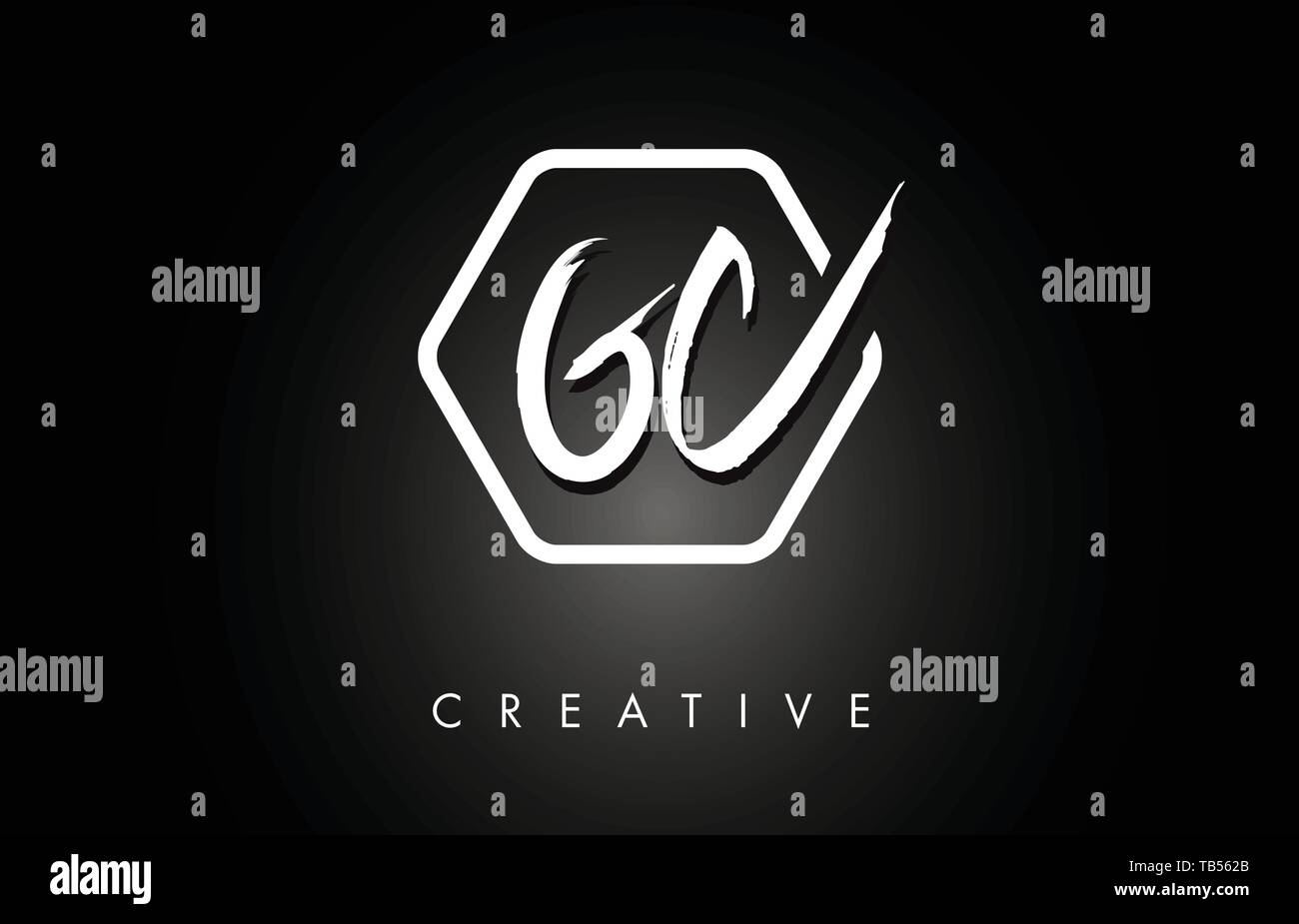 GC G C Brushed Vector Letter Logo Design with Creative Modern Brush ...
