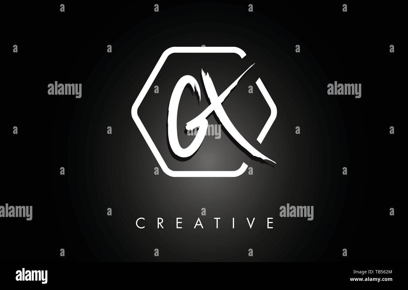 GX G X Brushed Vector Letter Logo Design with Creative Modern Brush ...