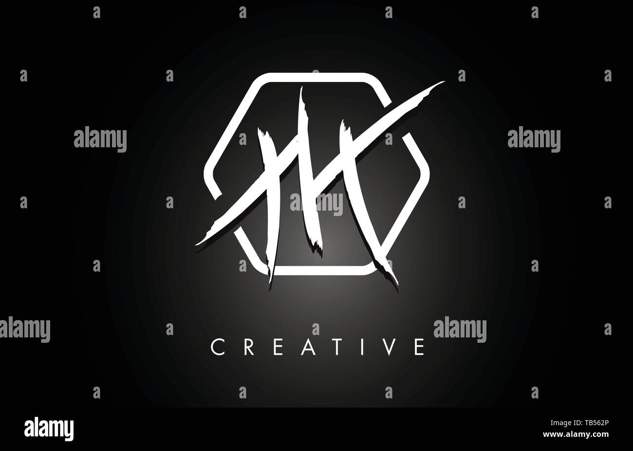 HH H H Brushed Vector Letter Logo Design with Creative Modern Brush ...