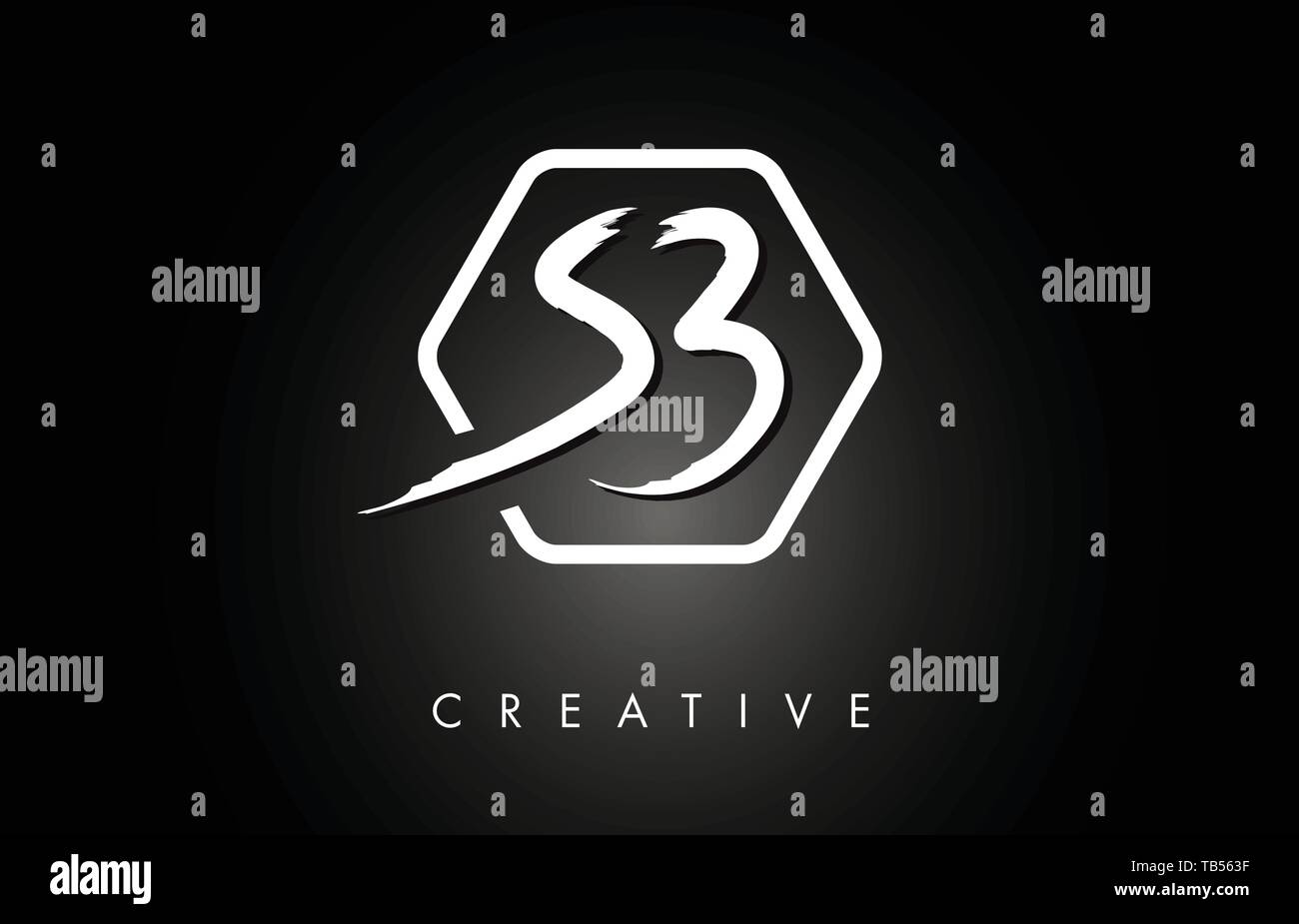 SB S B Brushed Vector Letter Logo Design with Creative Modern Brush ...