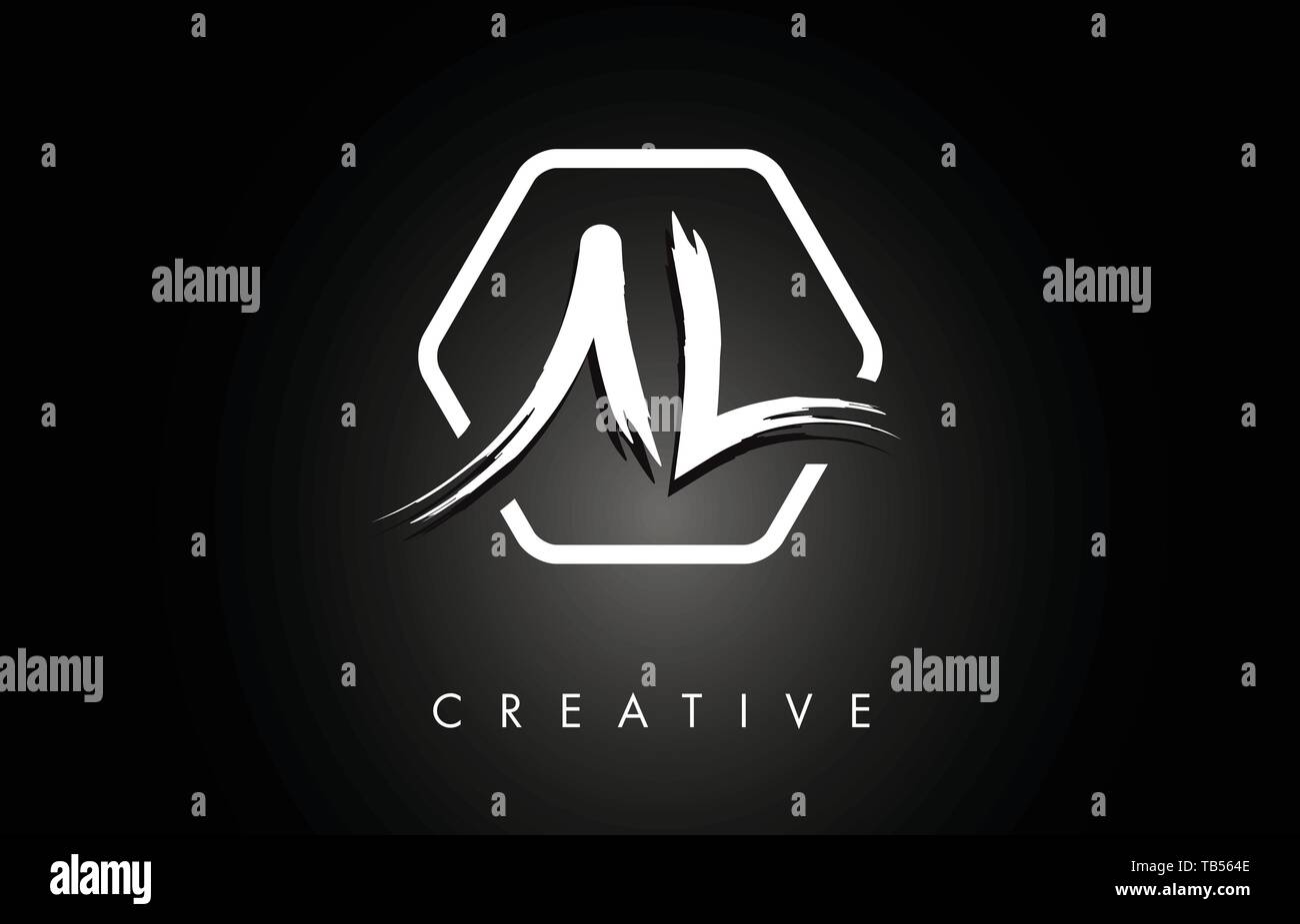 AL A L Brushed Vector Letter Logo Design with Creative Modern Brush ...