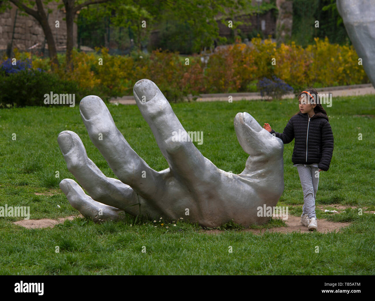 viterbo, lazio, italy, sculpture, child Stock Photo