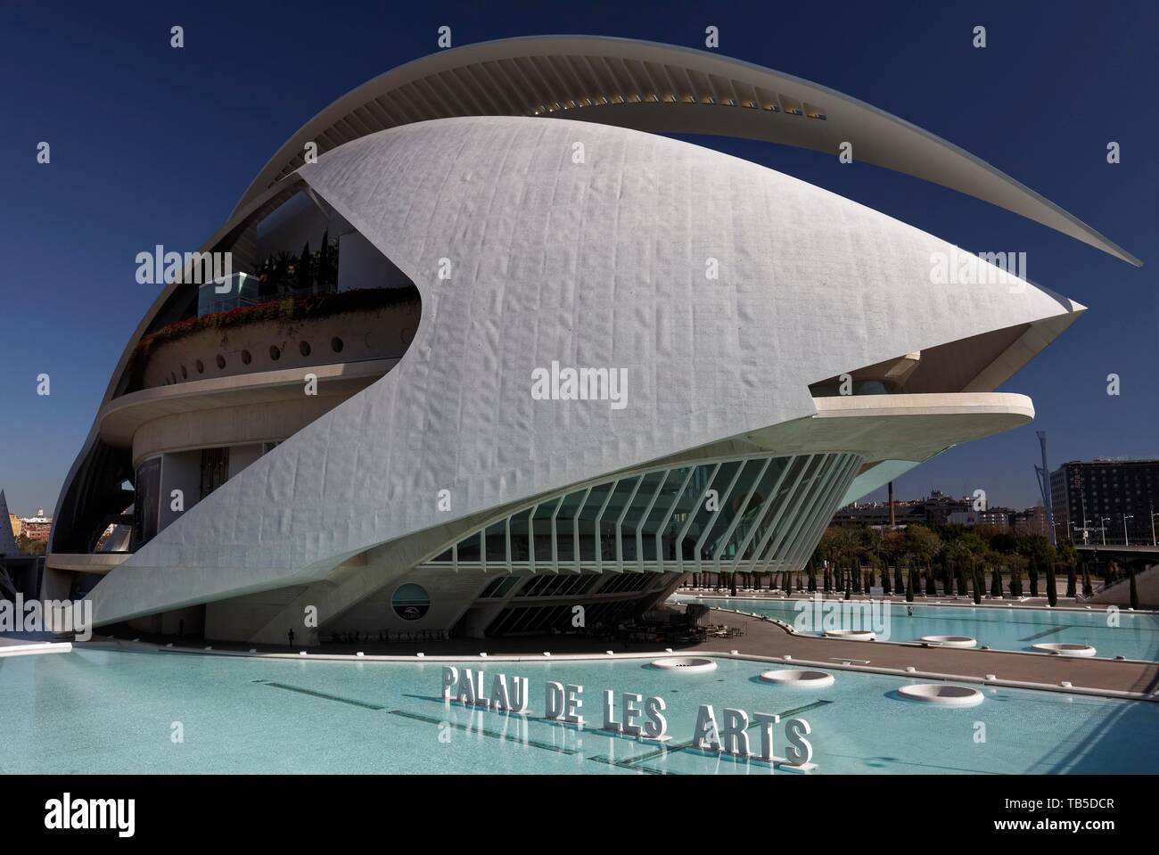 Opera, Palau de Les Arts Reine Sofia, CAC, Ciudad de Las Artes y de Las Ciencias, Architect Santiago Calatrava, Valencia, Spain Stock Photo