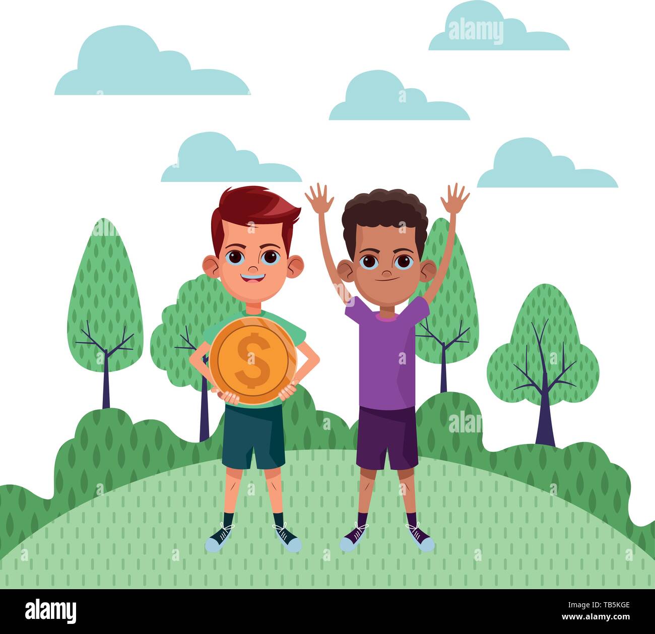 young kids avatar carton character Stock Vector Image & Art - Alamy
