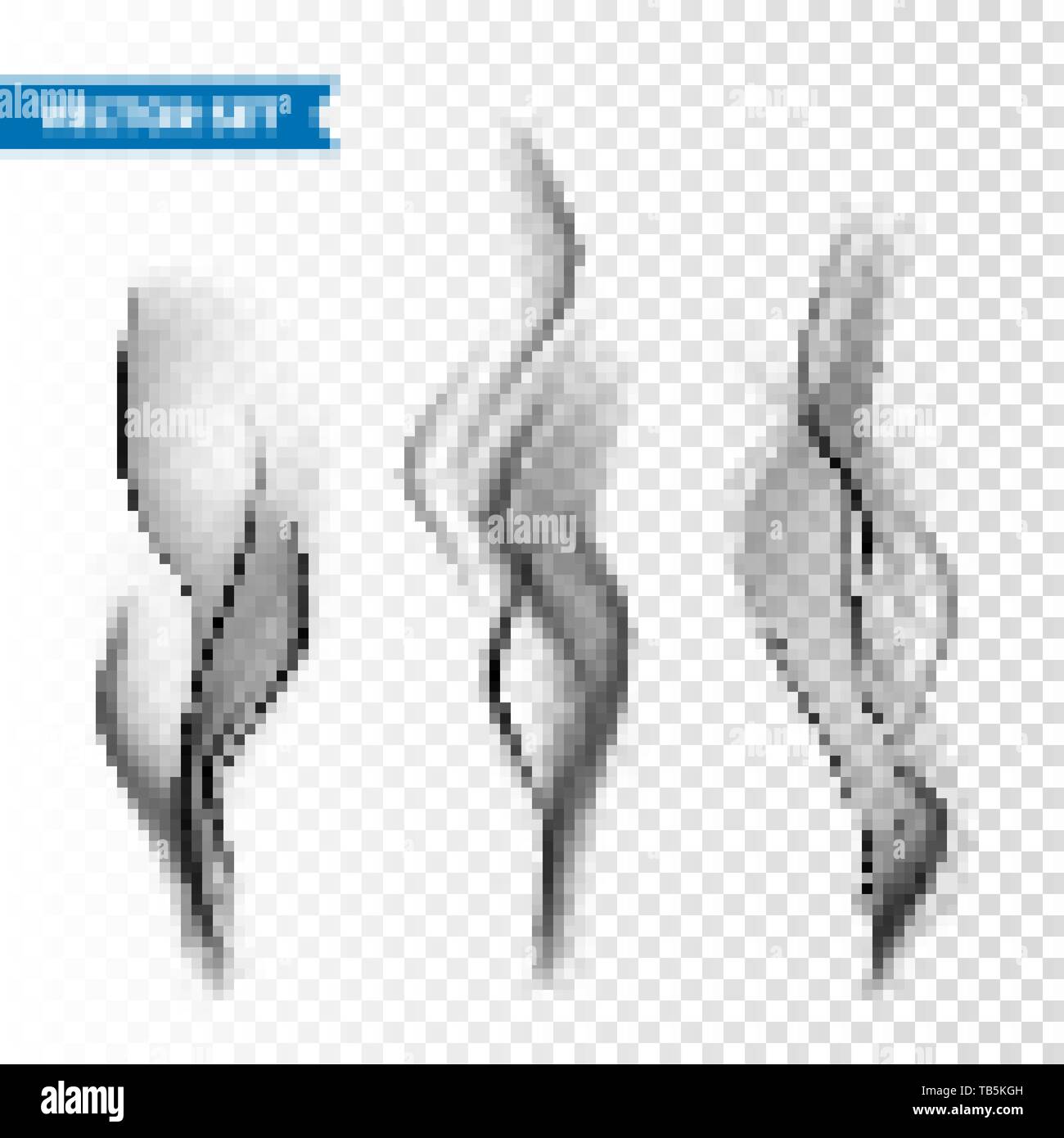 Realistic cigarette smoke set isolated on transparent background ...