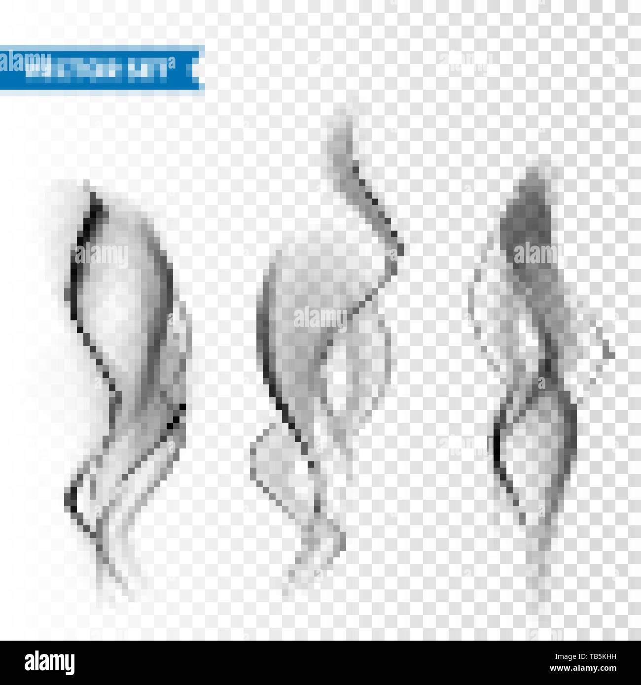 Realistic cigarette smoke set isolated on transparent background ...