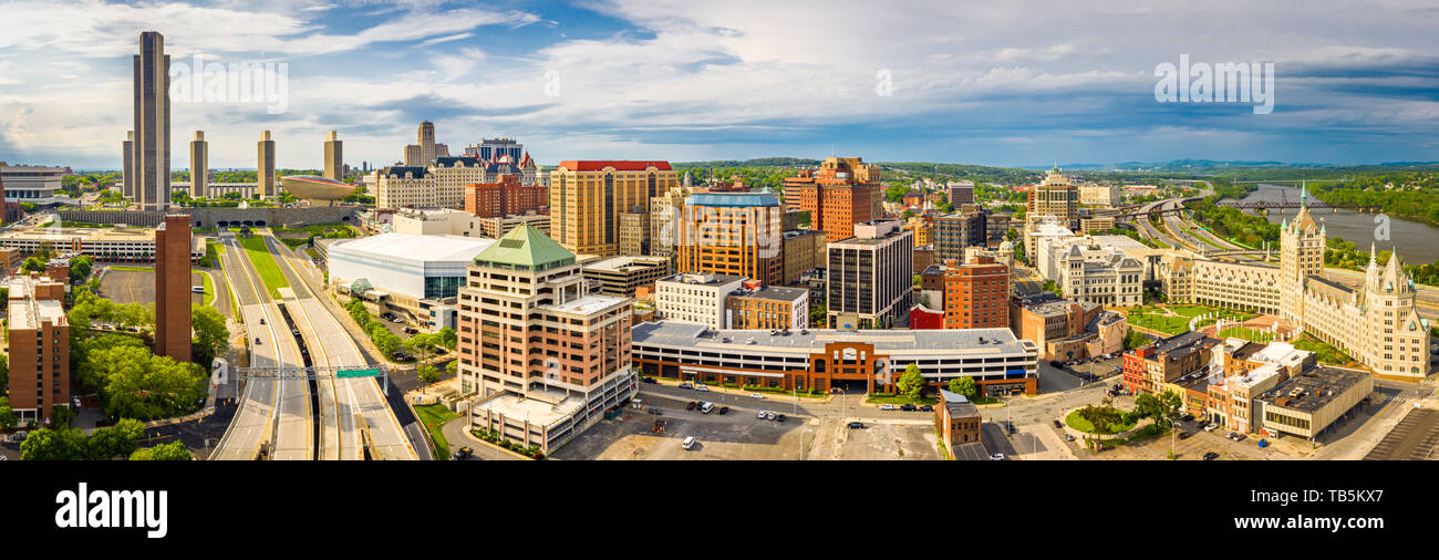 Aerial panorama of Albany, New York Stock Photo