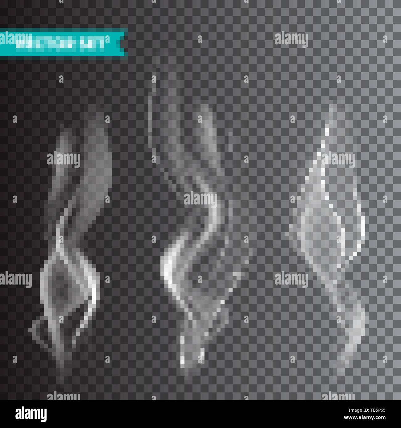 Realistic cigarette smoke set isolated on transparent background ...