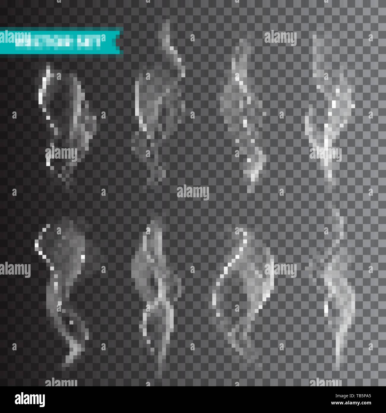 Realistic cigarette smoke set isolated on transparent background ...