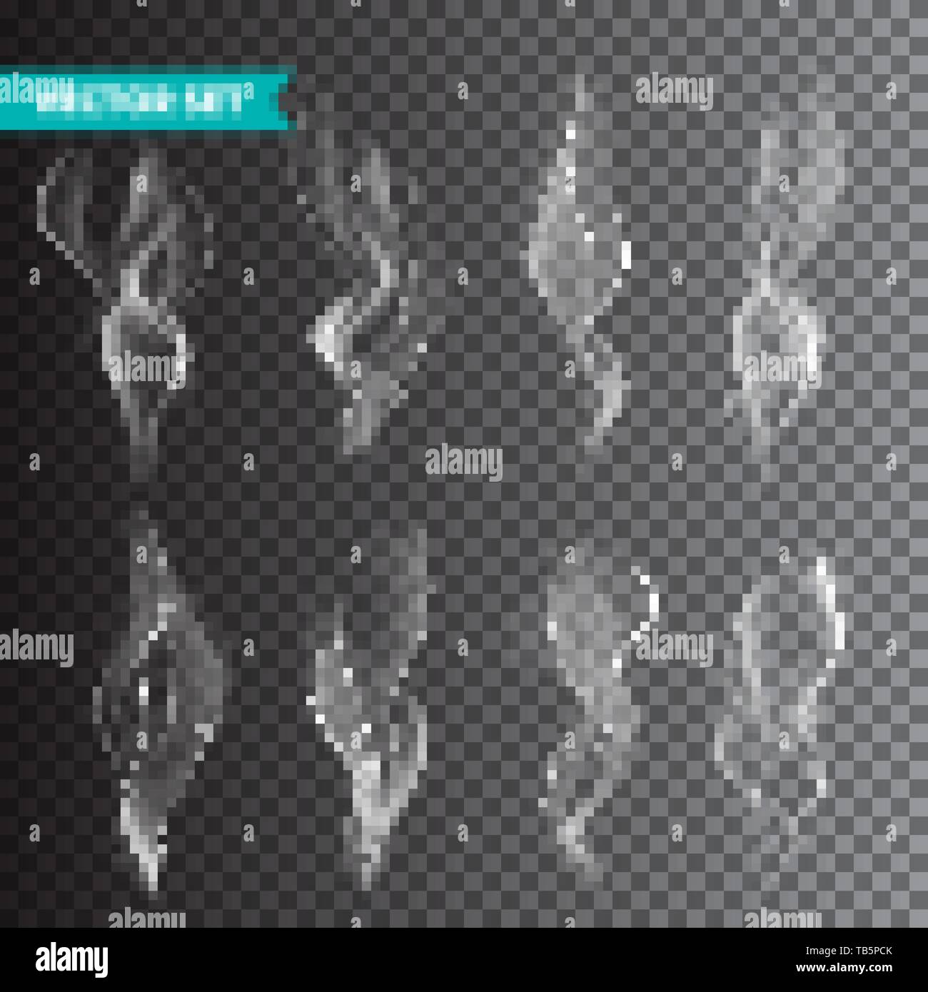Realistic cigarette smoke set isolated on transparent background ...