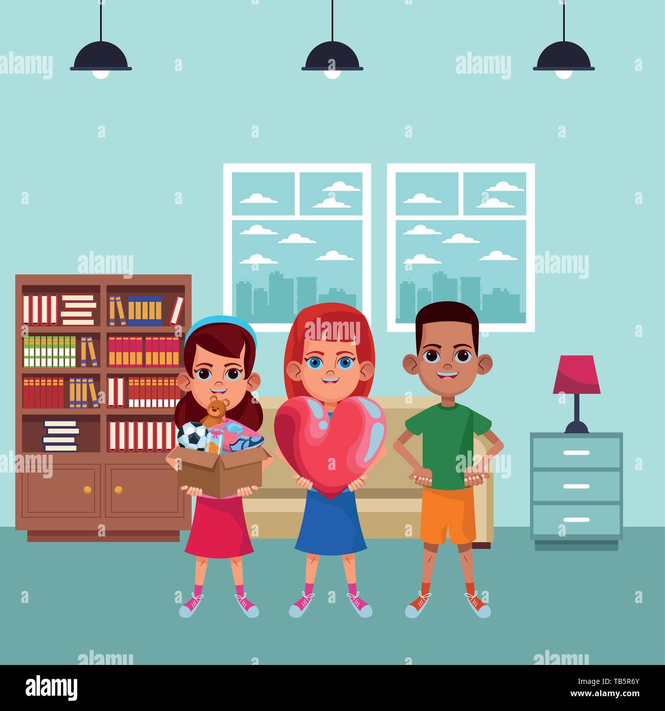 young kids avatar carton character Stock Vector Image & Art - Alamy