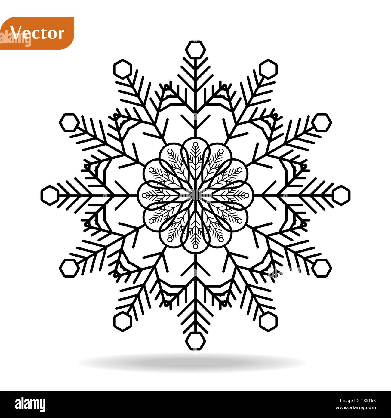 Snowflake icon. Christmas and winter theme. Simple flat black ...
