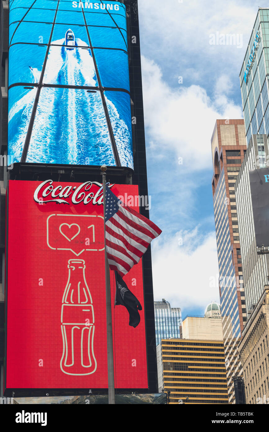 Times Square is an Iconic Street of New York City. Street View, Neon