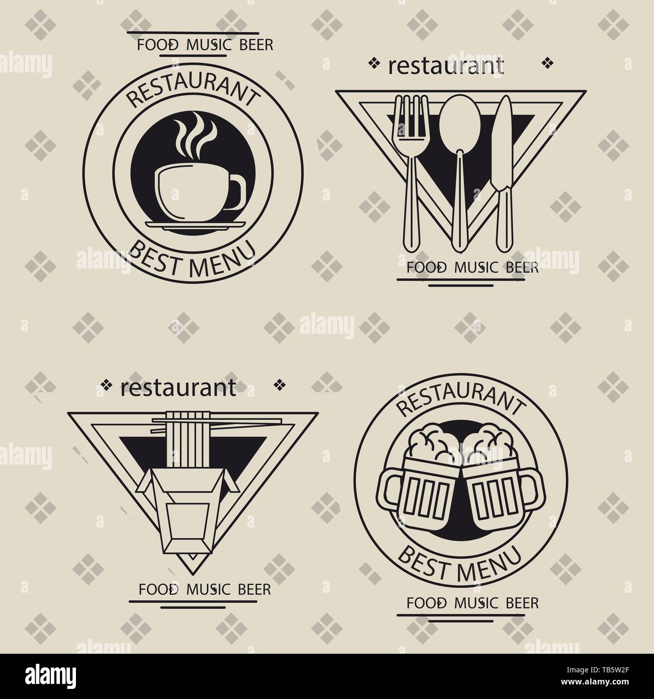 Set of restaurant emblems Stock Vector Image & Art - Alamy