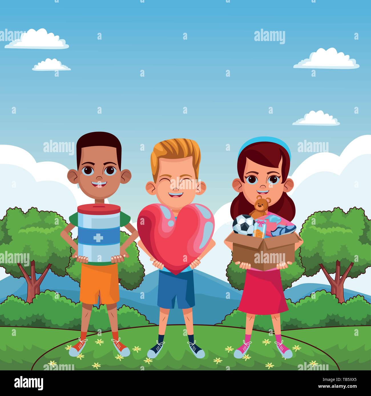 young kids avatar carton character Stock Vector Image & Art - Alamy