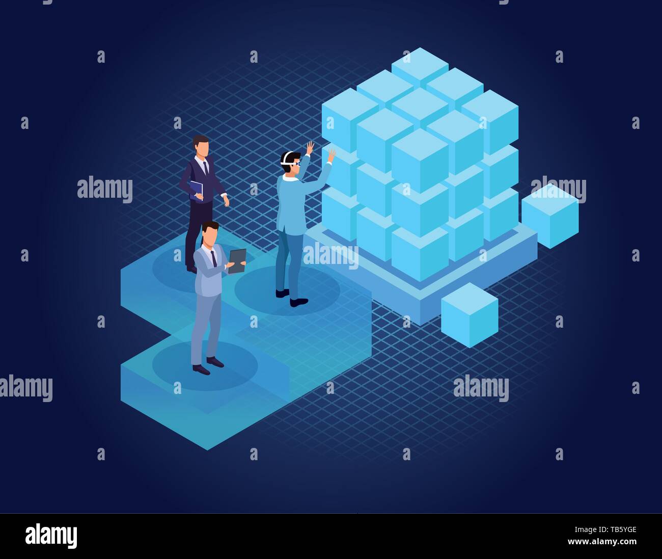 isometric businessmen and technology Stock Vector Image & Art - Alamy