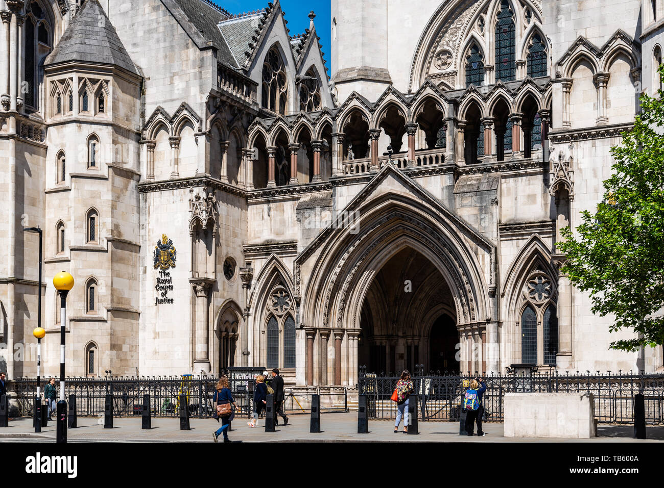 London, UK - May 14, 2019: Royal Courts of Justice located on Strand within the City of Westminster, near the border with the City of London Stock Photo