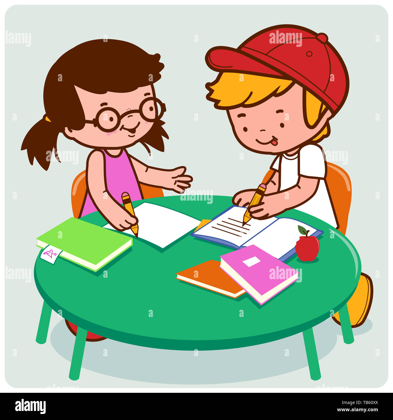 Student Doing Homework Clipart