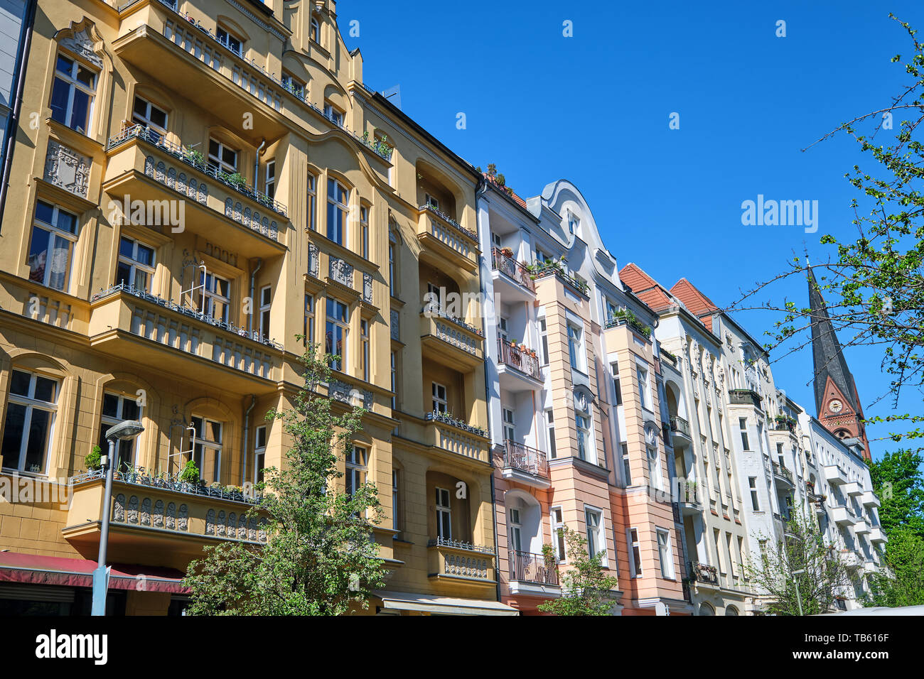 Berlin germany renovated apartment houses hires stock photography and