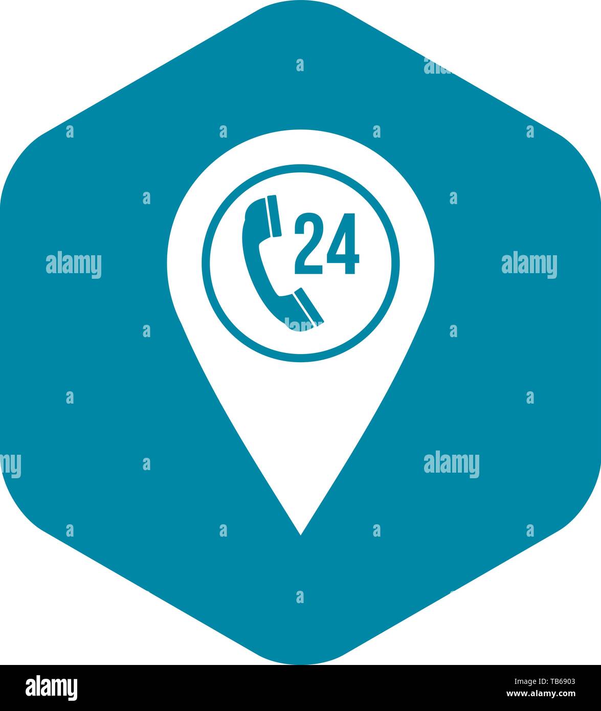 Map pointer with phone handset icon, simple style Stock Vector Image ...