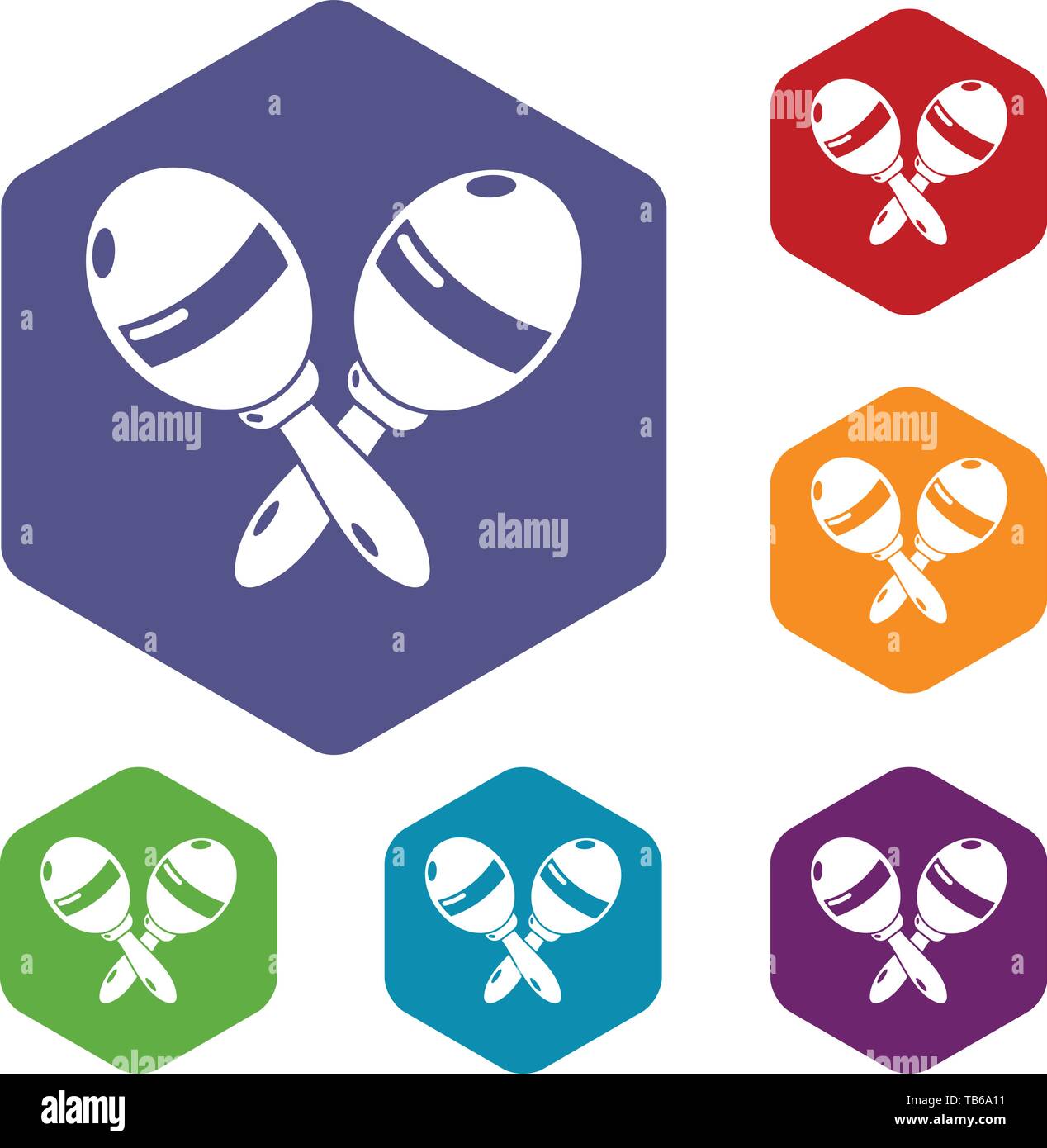 Maracas icons vector hexahedron Stock Vector