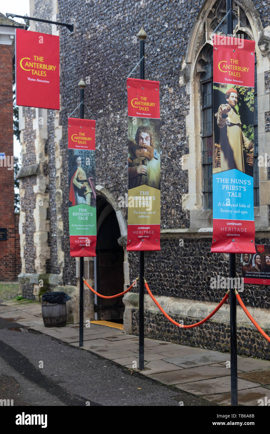 Geoffrey Chaucer Museum, Canterbury Tales visitor attraction, Canterbury, Kent, England, UK Stock Photo