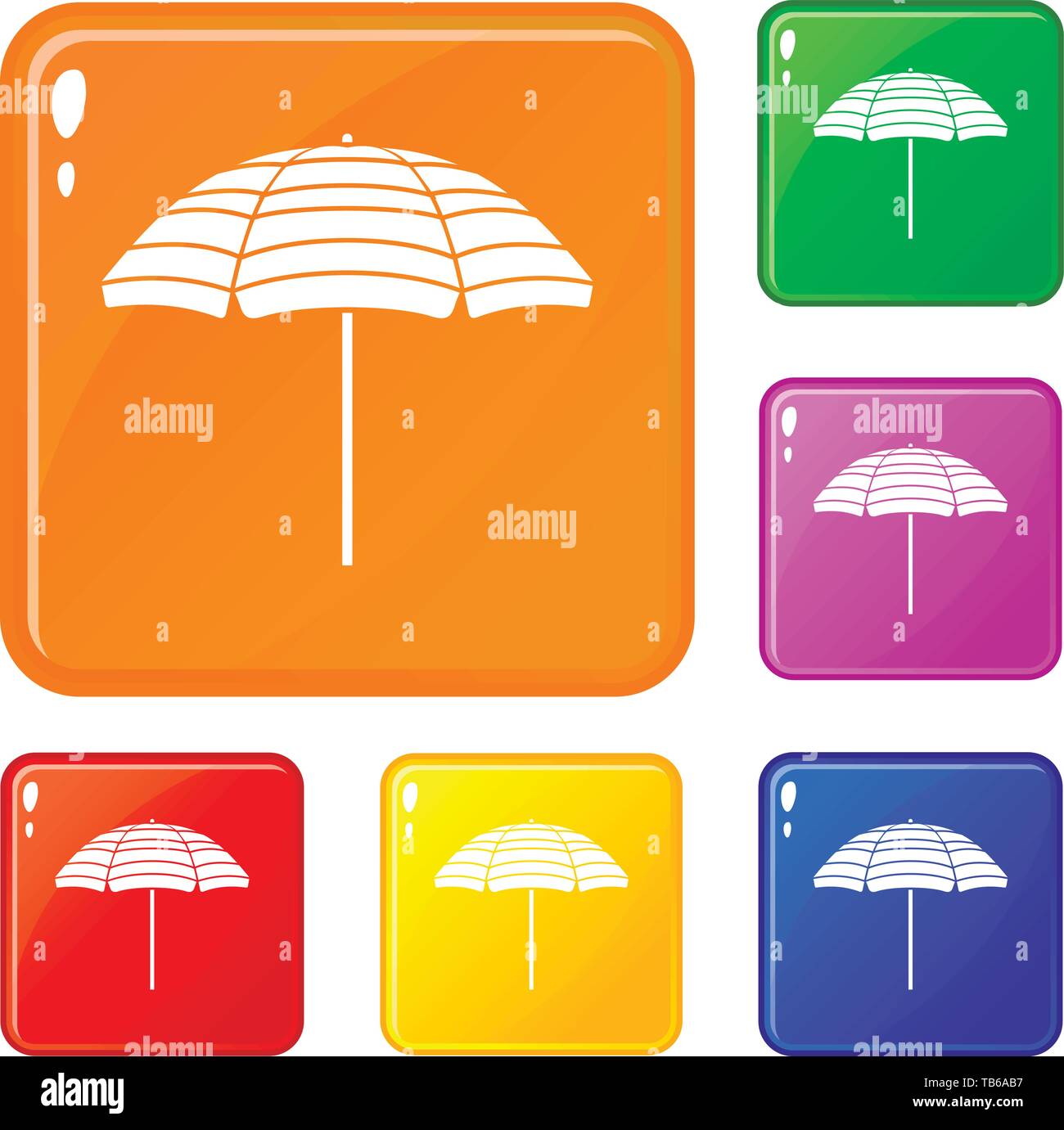 Beach umbrella icons set vector color Stock Vector Image & Art - Alamy
