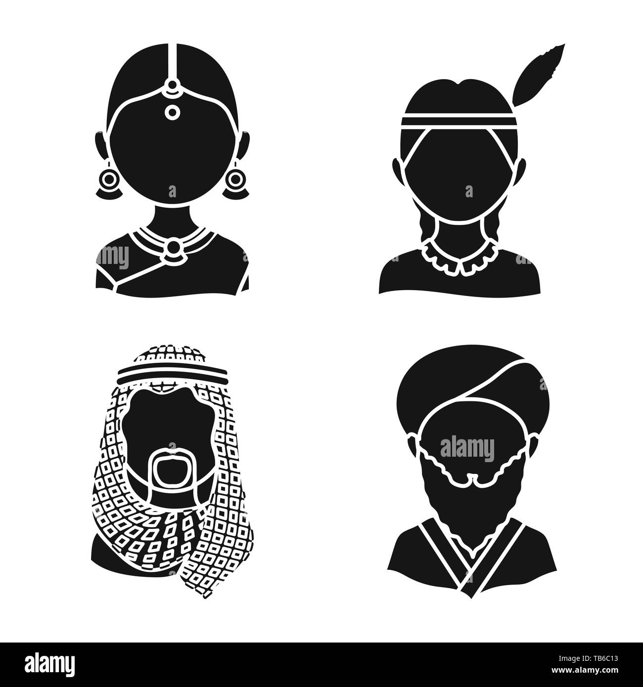 Vector illustration of person and culture icon. Collection of person and race  vector icon for stock. Stock Vector