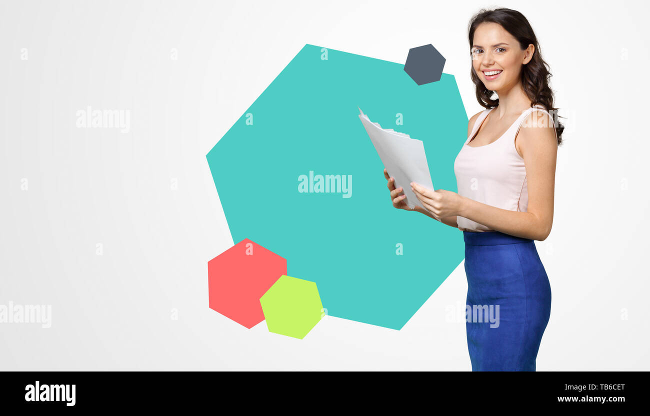 Portrait of young beautiful business woman Stock Photo - Alamy