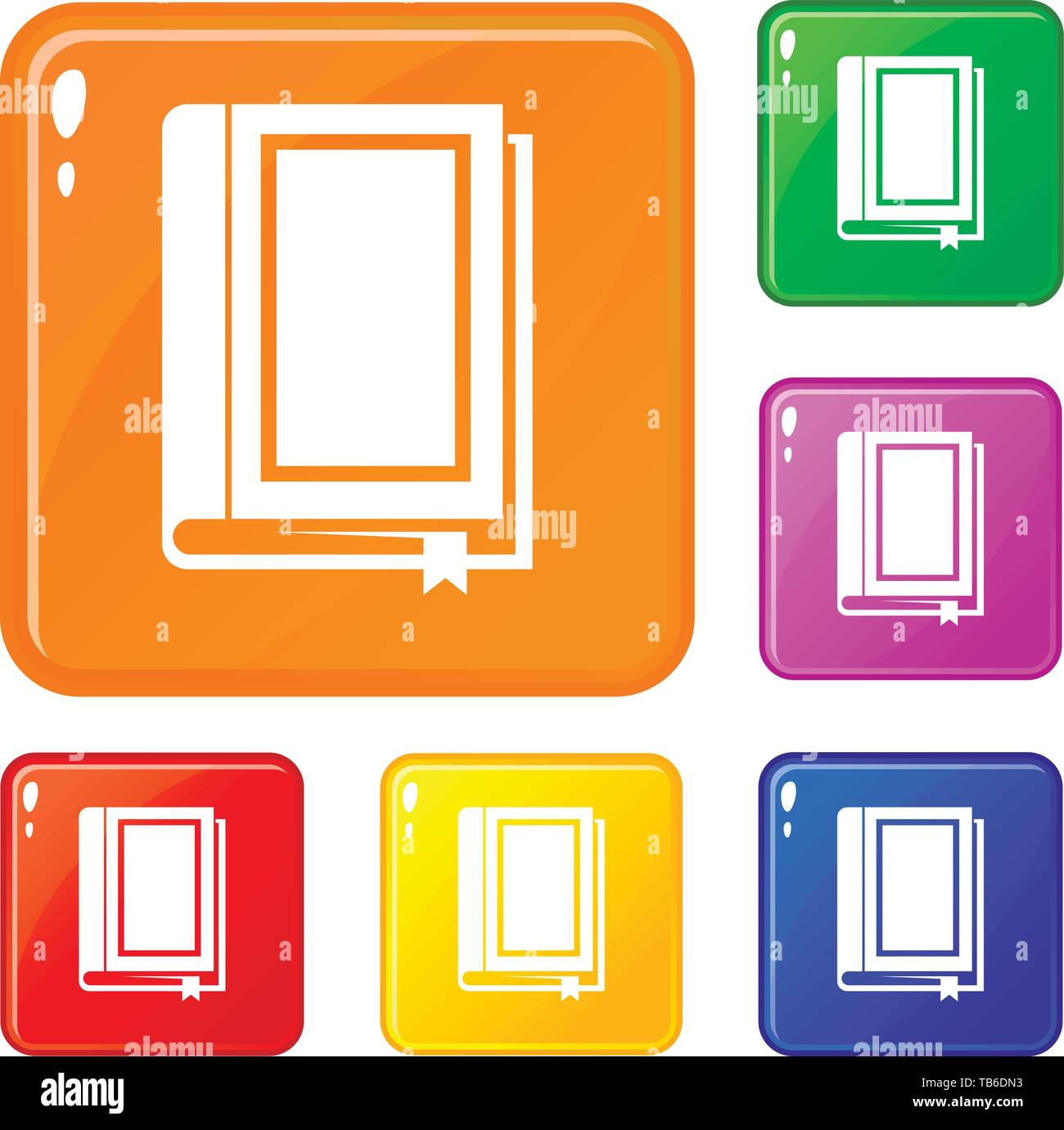 Book icons set vector color Stock Vector Image & Art - Alamy