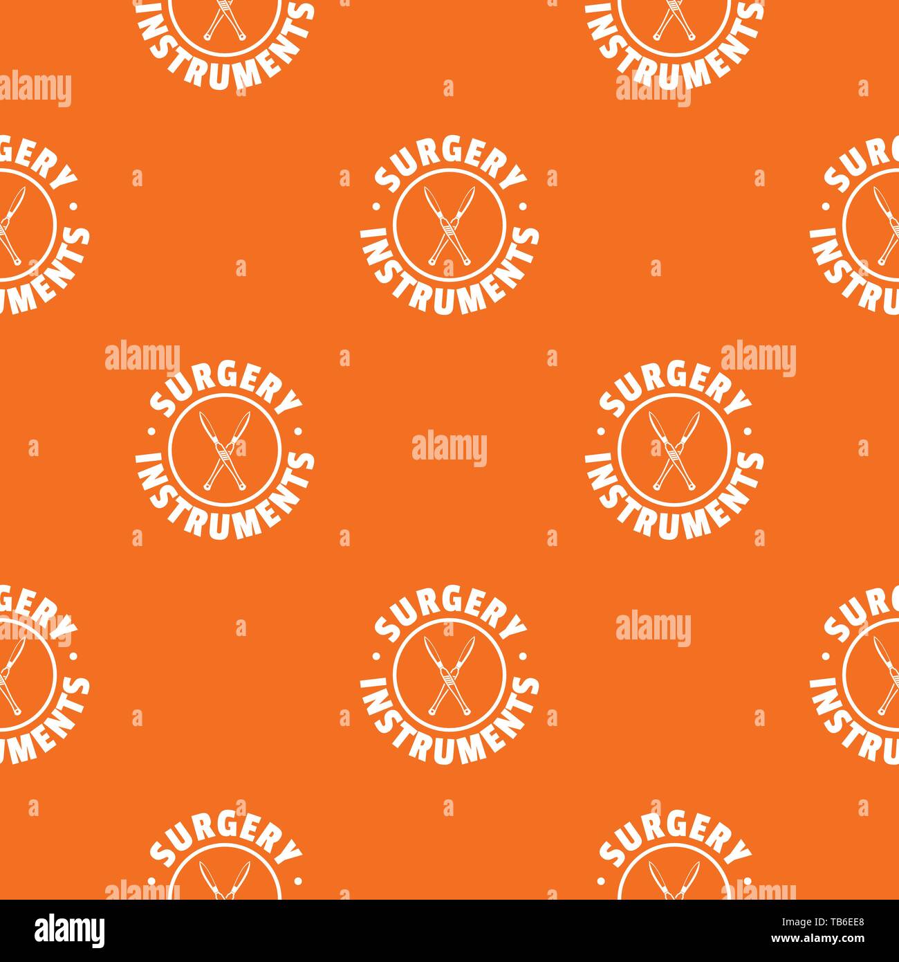 Surgery instrument pattern vector orange Stock Vector