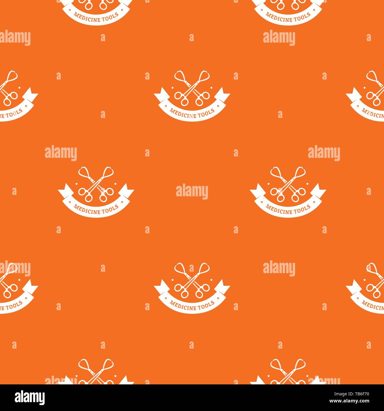 Instrument for medicine pattern vector orange Stock Vector