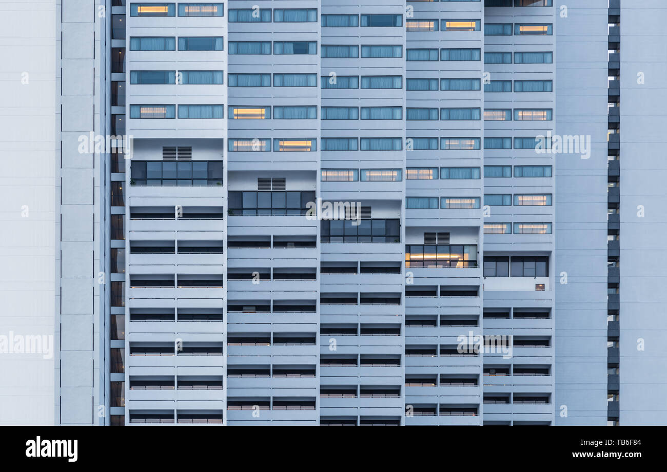 modern design layer building facade night view Stock Photo - Alamy