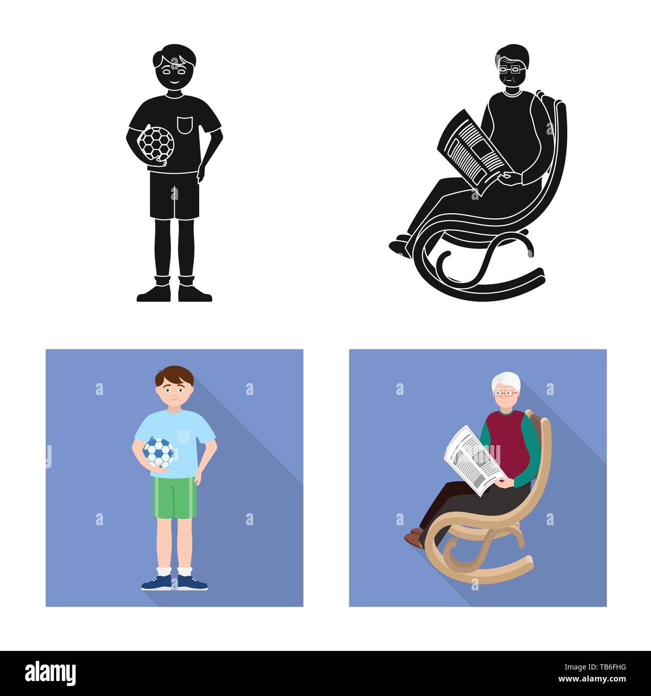 Isolated object of character and avatar logo. Set of character and ...