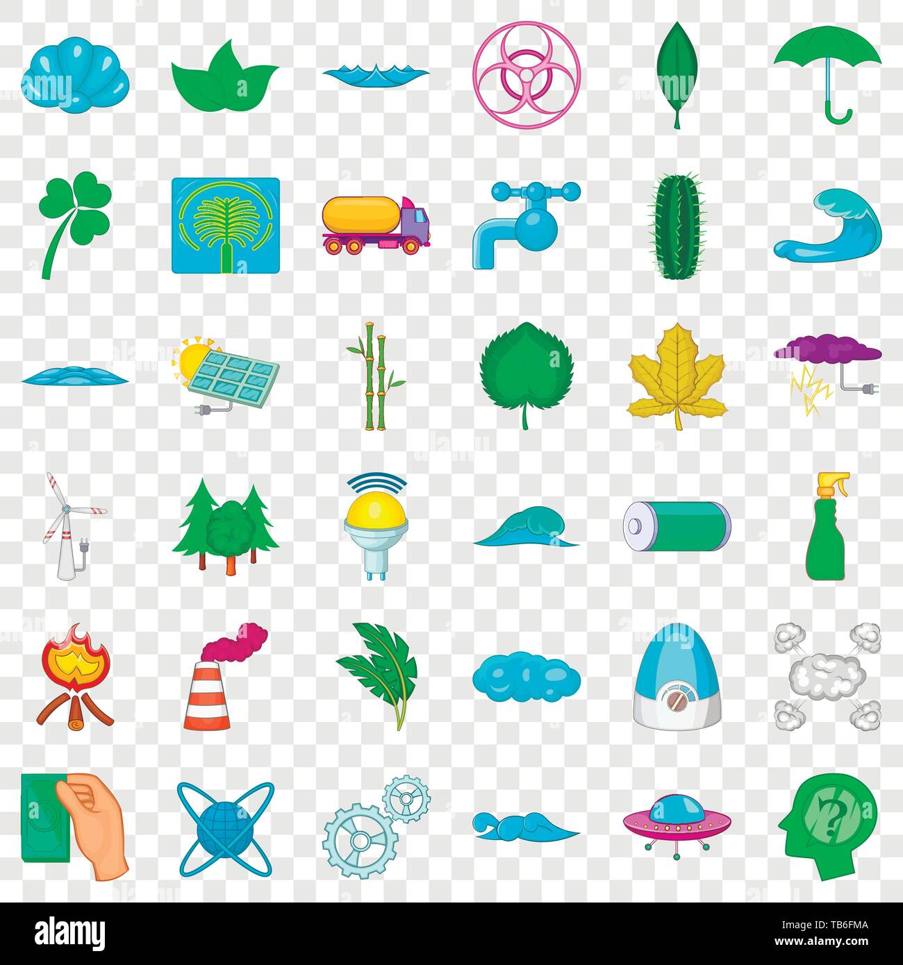 Ecology icons set, cartoon style Stock Vector Image & Art - Alamy