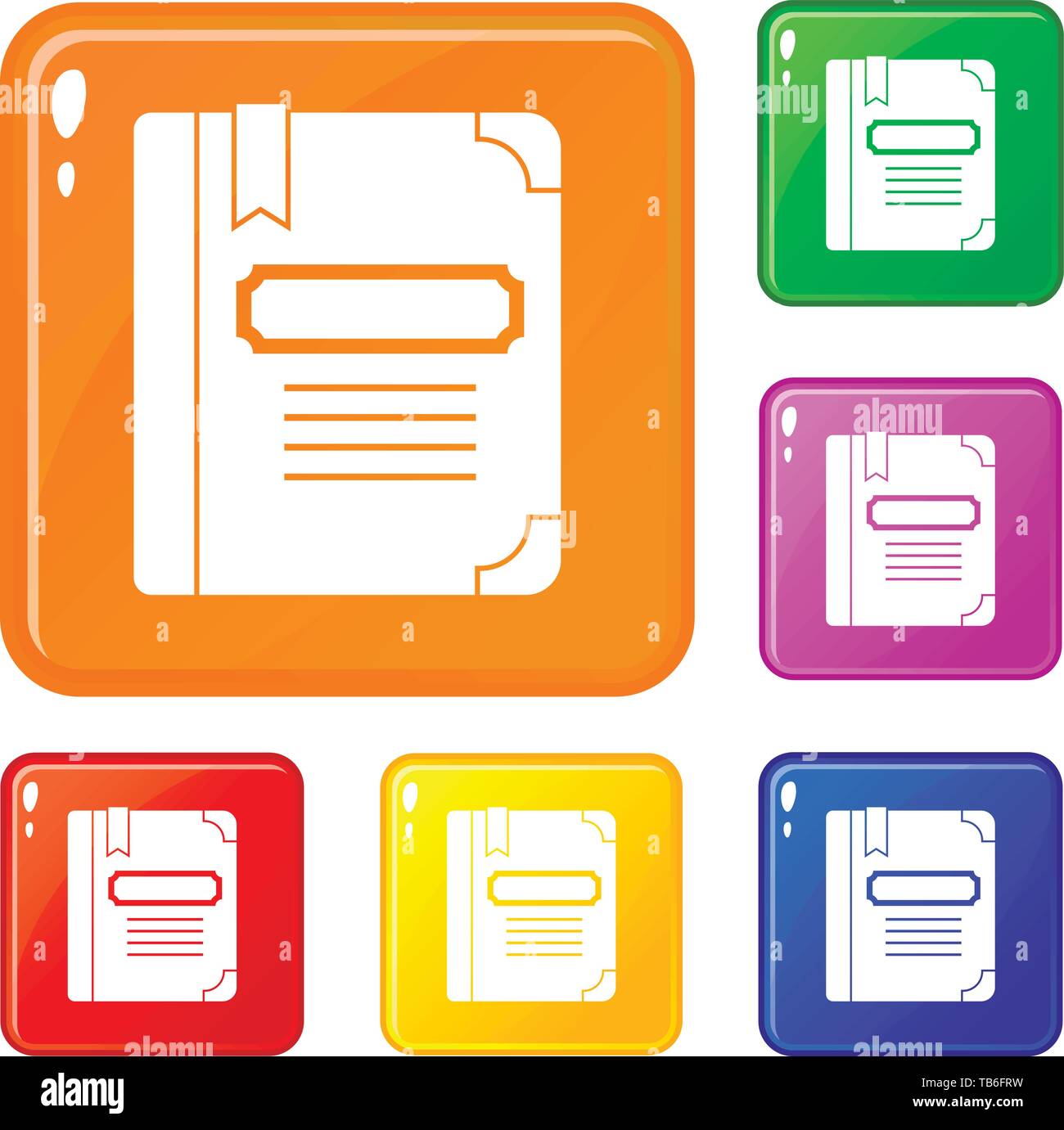 Tutorial with bookmark icons set vector color Stock Vector Image & Art ...