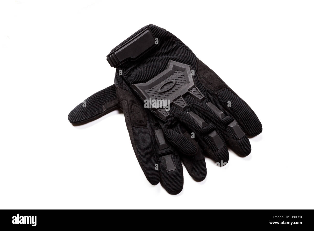 Motorcycle gloves isolated on white background. Stock Photo