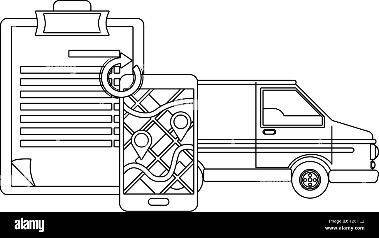 delivery tracking service shipping business logistic cartoon vector ...