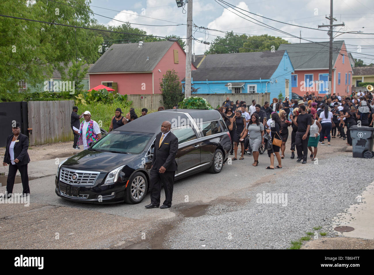 New Orleans, Louisiana A funeral procession with dancing and a brass