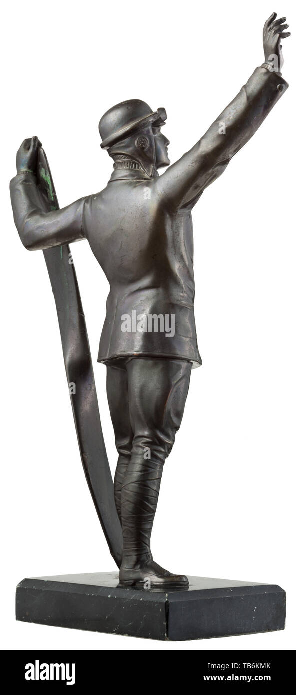 A Table Decoration In The Form Of A Pilot Bronzed Fine Zinc