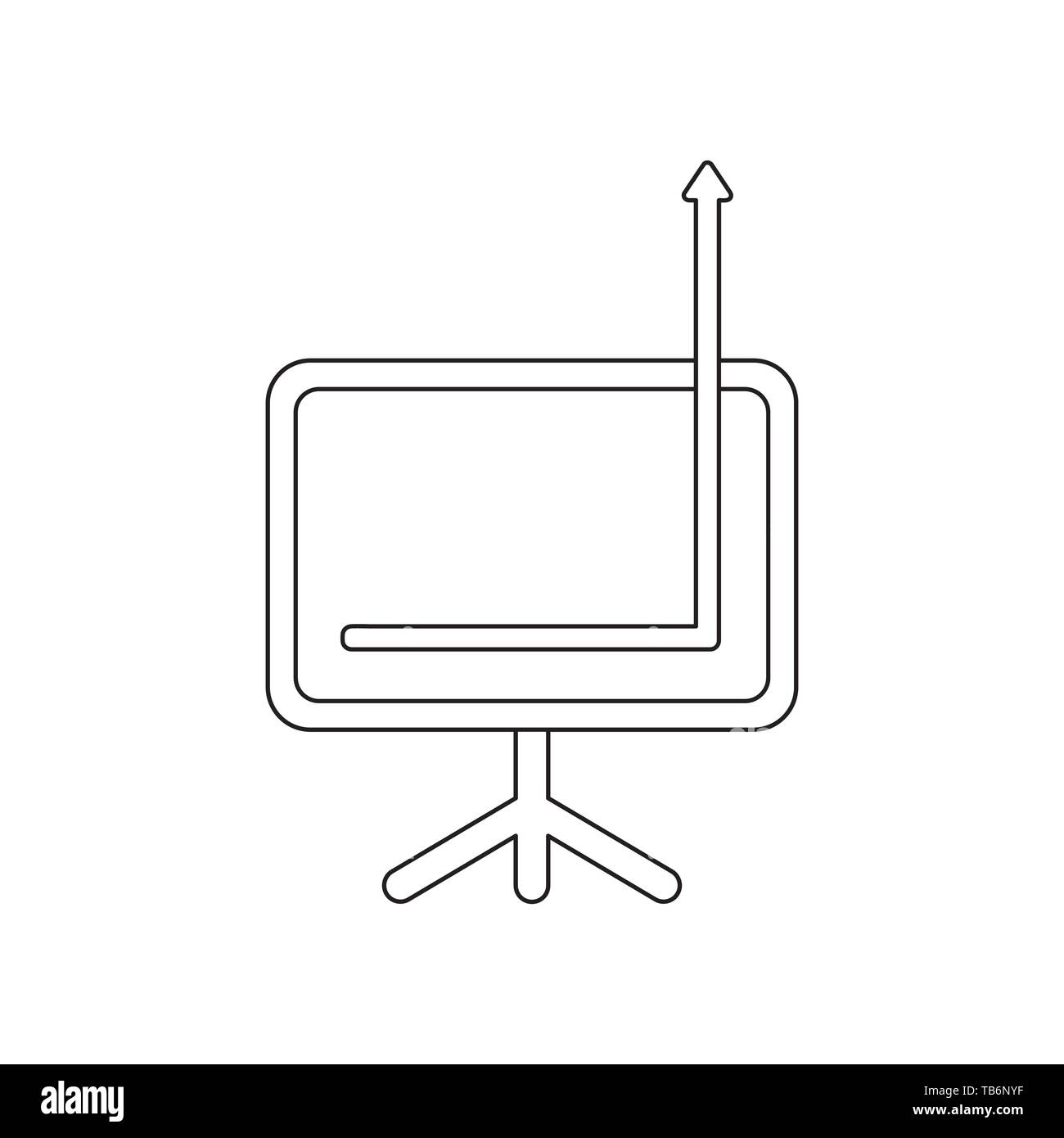 Vector icon concept of sales chart arrow down and up, out of chart ...