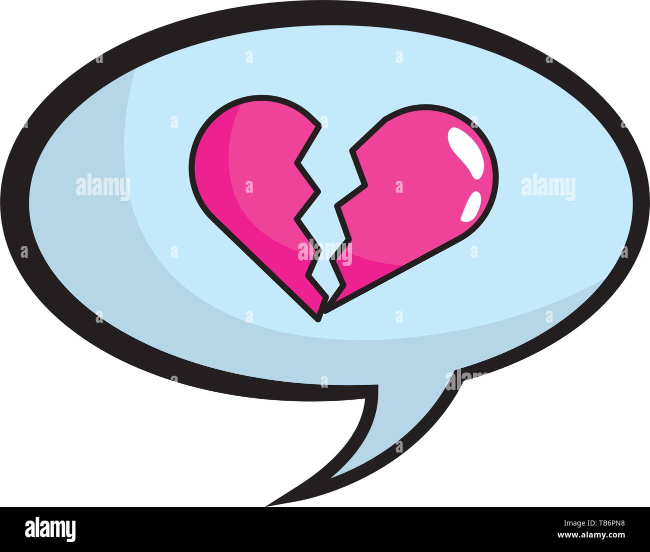speech bubbles with broken heart pop art comic cartoon vector ...