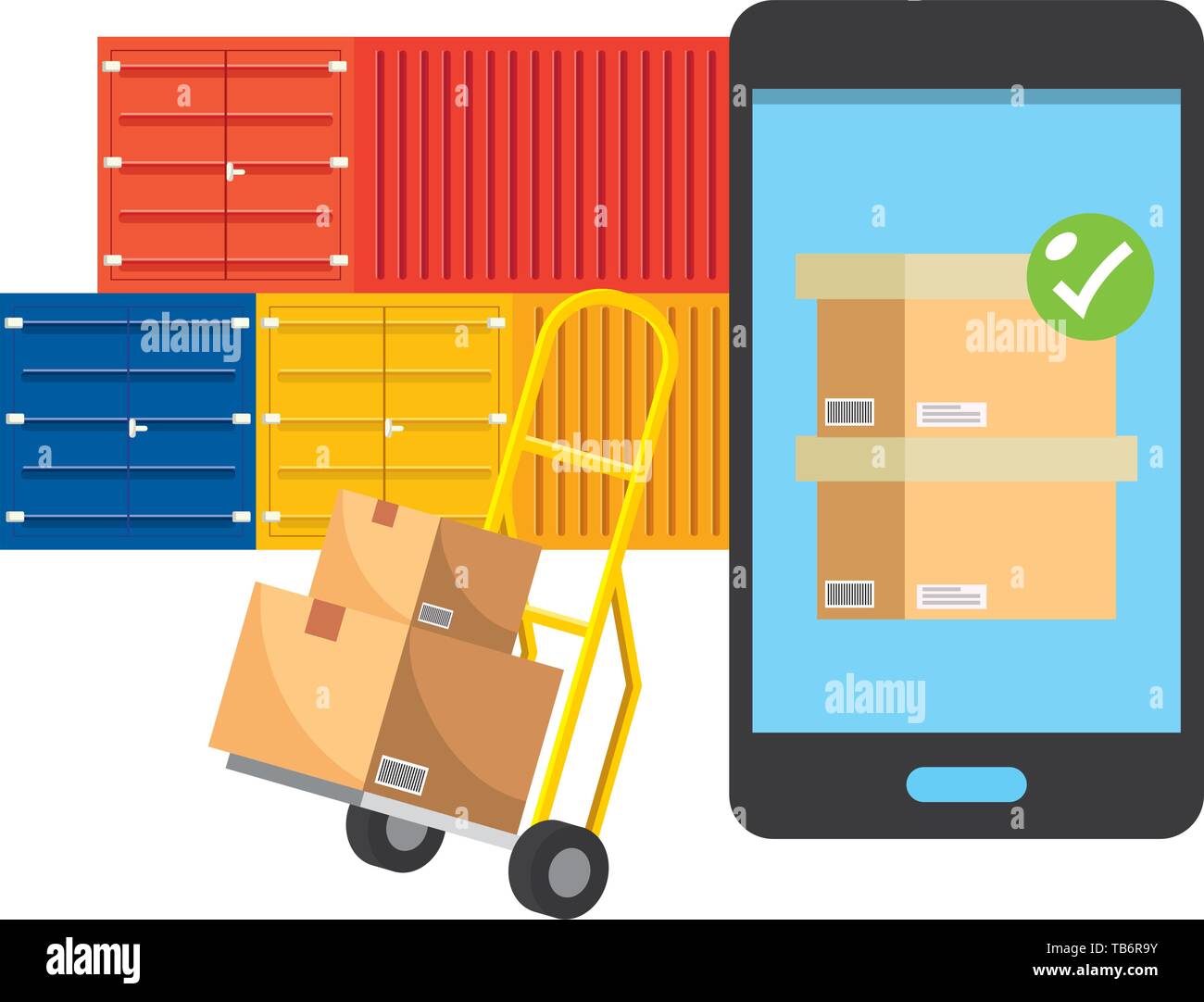 delivery tracking service shipping business logistic cartoon vector ...