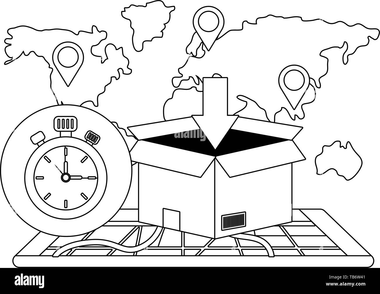 delivery tracking service shipping business logistic cartoon vector ...