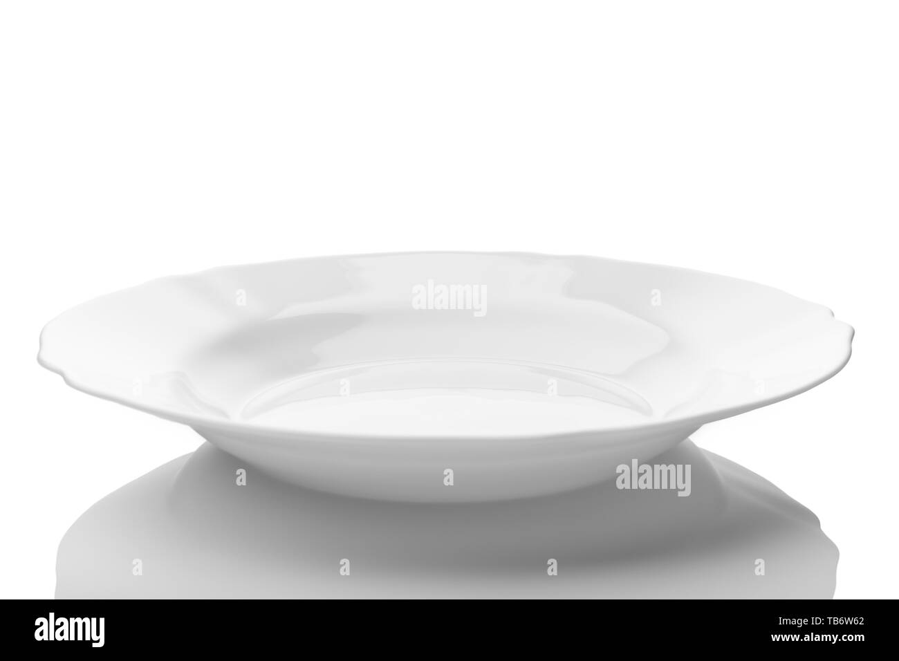 White empty plate isolated on white background Stock Photo - Alamy
