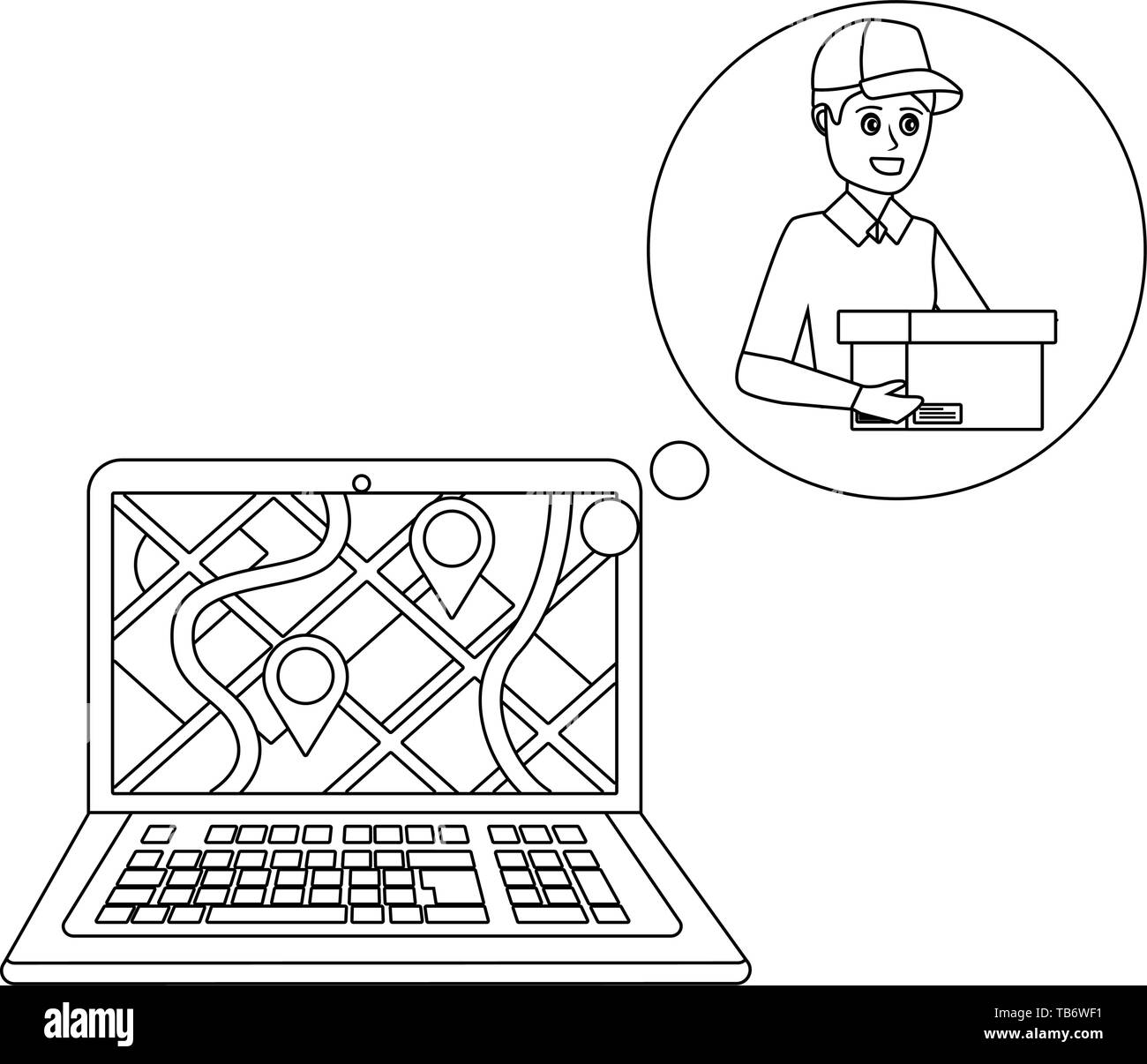 customer support logistics service tracking and delivery cartoon vector ...