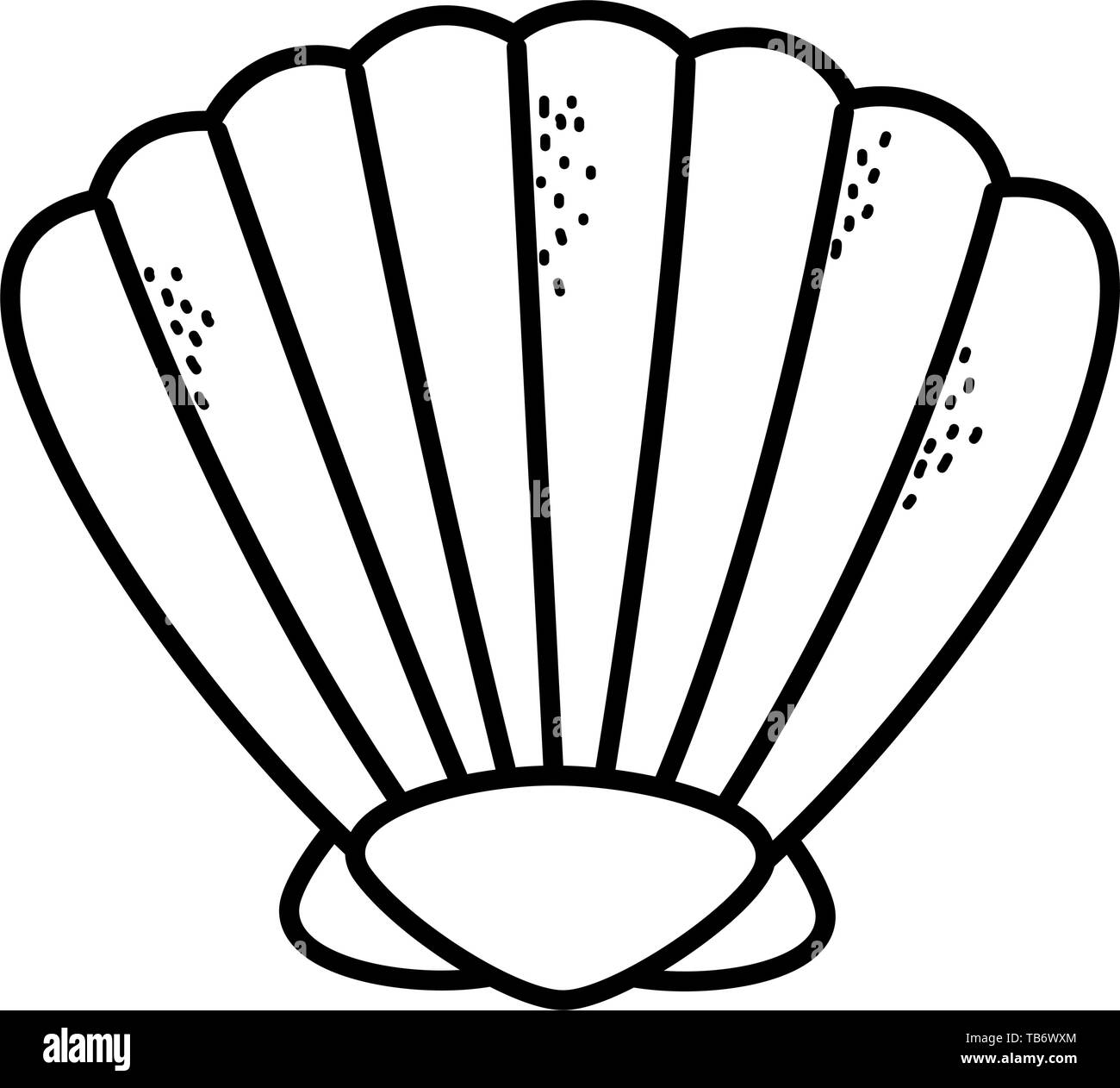 shell cartoon flat icon summer time isolated vector illustration ...