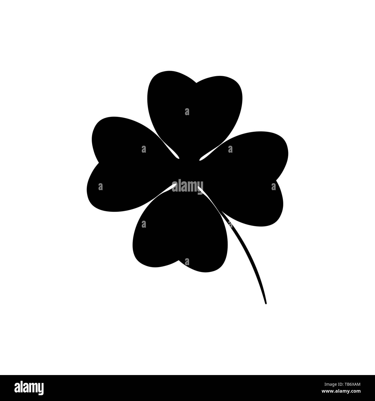 Four Leaf Clover Clip Art Black And White