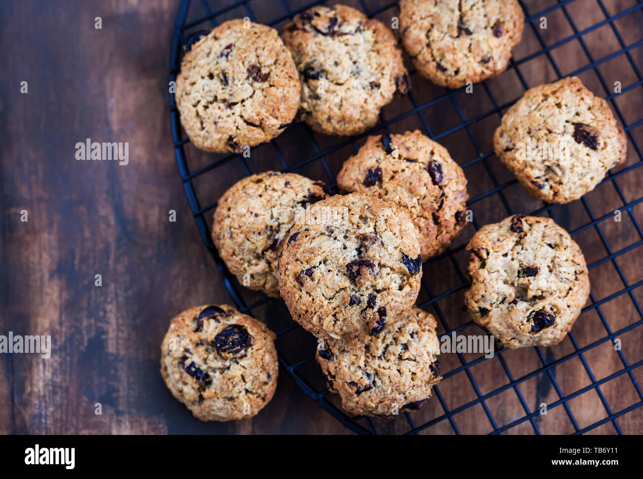 Homemade freshly baked oatmeal and fruits cookies Stock Photo Alamy